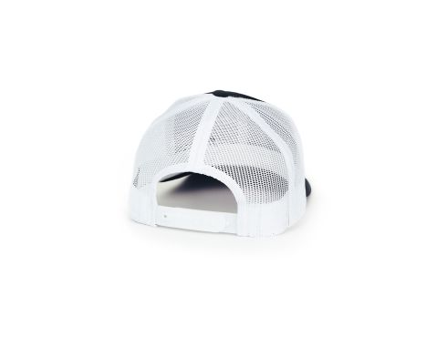 1029 - Front View of Trucker Hat Offset Black and White