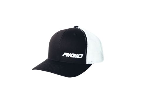 1029 - Front View of Trucker Hat Offset Black and White