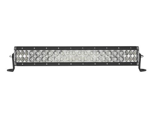 Photo of a black 20 Inch E-Series light bar with a combo of spot and drive optics