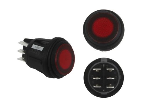 Photo of Rigid's red 3-position rocker switch