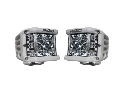 Photo of a pair of white D-SS light pods with flood optics