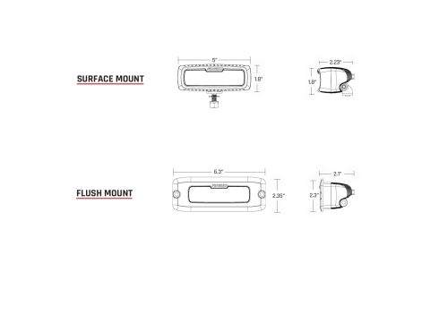 904513 - Surface mounted black SR-Q Series Pro light with flood diffuse optics