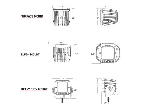 202513BLK - D-SERIES PRO SPOT DIFFUSED MIDNIGHT SURFACE MOUNT | PAIR