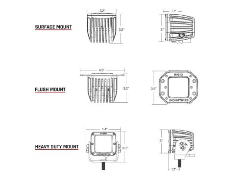 202513 - Black Surface Mounted D-Series Lights with Diffuse Flood Optics