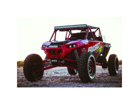 Photo of a black 6 Inch E-Series light bar with flood optics