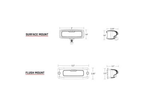 905513BLK - A pair of black surface mounted SR-Q Series Pro lights with spot diffuse optics