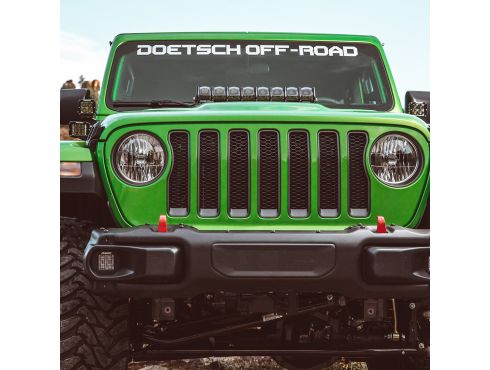 Photo 2018 Jeep Wrangler JL's hood mounting brackets for a 20 Inch Adapt light bar
