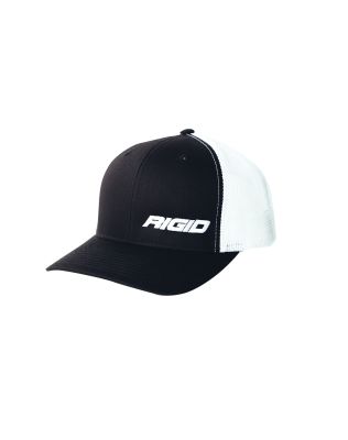 1029 - Front View of Trucker Hat Offset Black and White