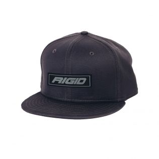 1032 - Front View of Grey Flat Bill Hat with a Rigid Patch