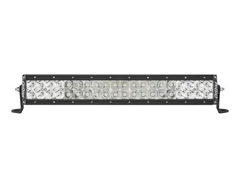 Photo of a black 20 Inch E-Series light bar with a combo of spot and flood optics