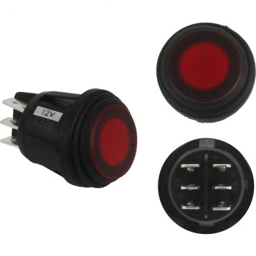 Photo of Rigid's red 3-position rocker switch