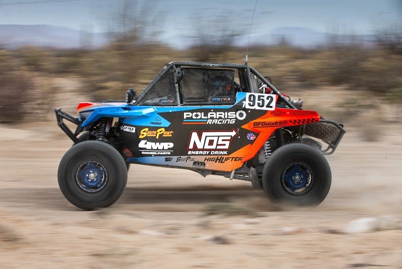 Anderson Bros vehicle driving through desert at NORRA 1000