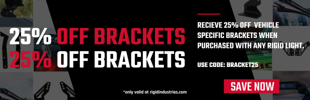25% off Brackets when purchased with a rigid light, please use code: "BRACKET25"