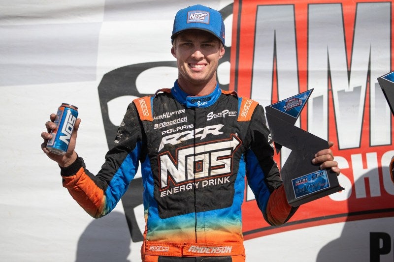 Ronnie Anderson on podium at Great American Short Course race