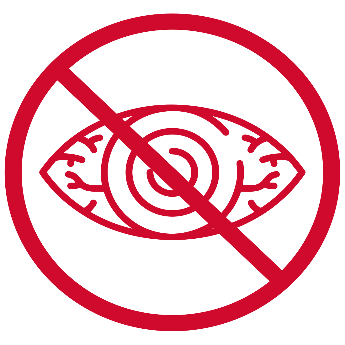 Red 'Prevent eye fatigue' icon