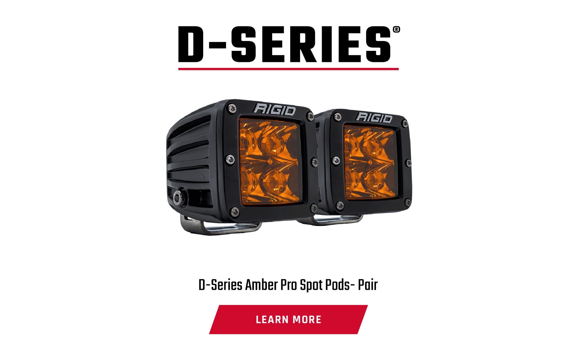 Pair of D-Series Amber Pro Spot Pod Lights