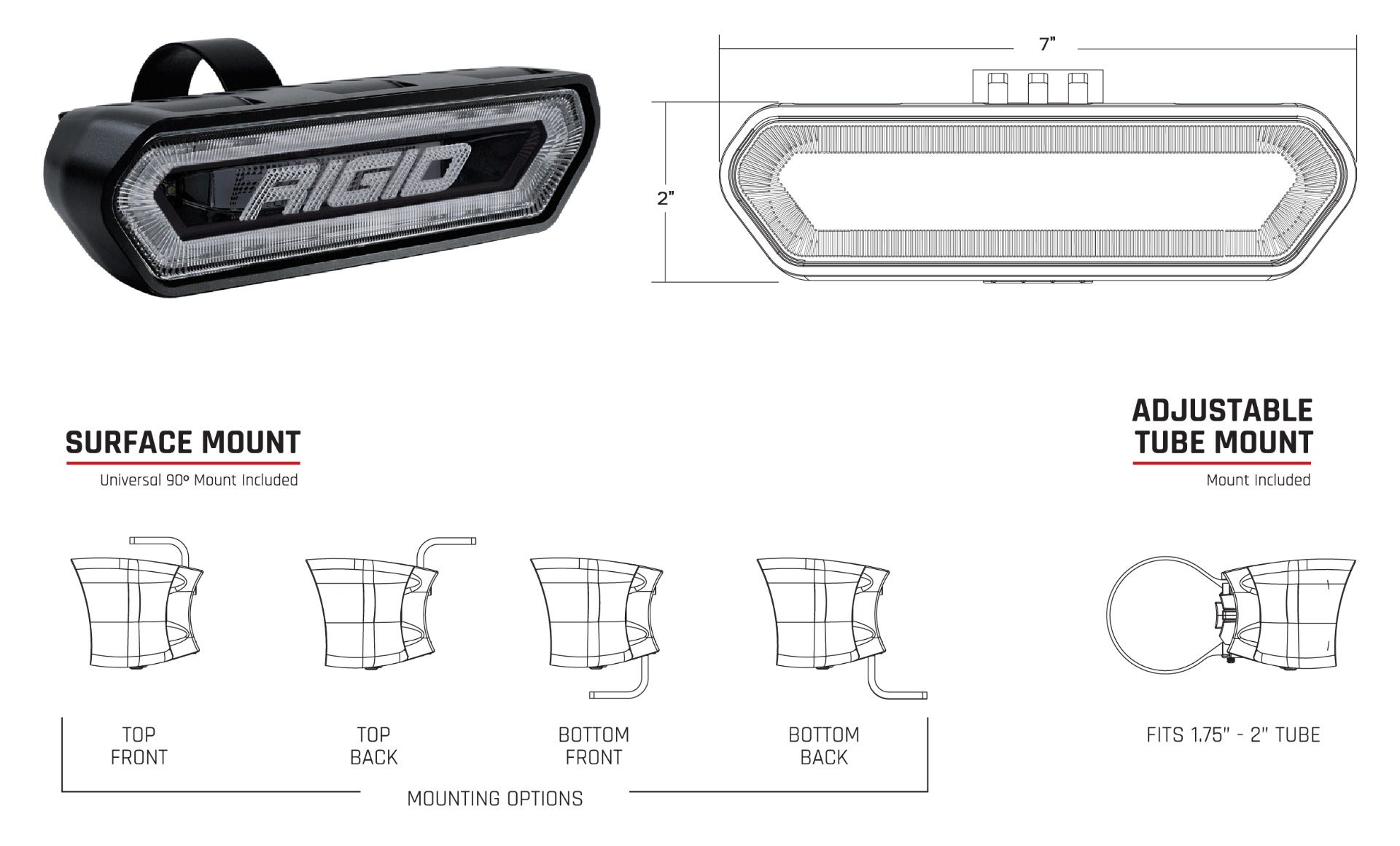 Industries Chase Rear Facing LED Light 7Inch Chase Bar with Strobe Run –  pazoma